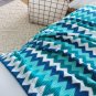 SOGA 220cm Blue Zigzag Striped Throw Blanket Wave Knitted Woven Cover Couch Bed Sofa Home Decor