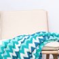 SOGA 170cm Blue Zigzag Striped Throw Blanket Wave Knitted Woven Cover Couch Bed Sofa Home Decor
