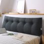 SOGA 100cm Dark Grey Triangular Wedge Bed Pillow Headboard Backrest Bedside Cushion Home Decor
