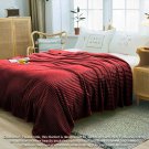 SOGA Burgundy Throw Blanket Warm Cozy Striped Pattern Thin Flannel Coverlet Bed Sofa Comforter SOGA Burgundy Throw Blanket Warm Cozy Striped Pattern Thin Flannel Coverlet Bed Sofa Comforter