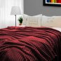 SOGA Burgundy Throw Blanket Warm Cozy Striped Pattern Thin Flannel Coverlet Bed Sofa Comforter