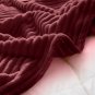 SOGA Burgundy Throw Blanket Warm Cozy Striped Pattern Thin Flannel Coverlet Bed Sofa Comforter