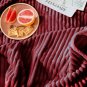 SOGA Burgundy Throw Blanket Warm Cozy Striped Pattern Thin Flannel Coverlet Bed Sofa Comforter