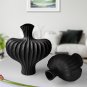 SOGA 25X24cm Ornament Small Matte Black Vases Countertop Decoration Porch Crafts Home Decor