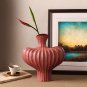 SOGA 28X30cm Ornament Large Matte Red Vases Countertop Decoration Porch Crafts Home Decor