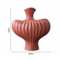 SOGA 28X30cm Ornament Large Matte Red Vases Countertop Decoration Porch Crafts Home Decor