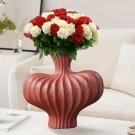 SOGA 25X24cm Ornament Matte Red Small Vases Countertop Decoration Porch Crafts Home Decor SOGA 25X24cm Ornament Matte Red Small Vases Countertop Decoration Porch Crafts Home Decor