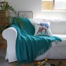 SOGA Teal Diamond Pattern Knitted Throw Blanket Warm Cozy Woven Cover Couch Bed Sofa Home Decor