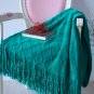SOGA Teal Diamond Pattern Knitted Throw Blanket Warm Cozy Woven Cover Couch Bed Sofa Home Decor