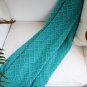 SOGA Teal Diamond Pattern Knitted Throw Blanket Warm Cozy Woven Cover Couch Bed Sofa Home Decor