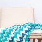 SOGA 170cm Blue Zigzag Striped Throw Blanket Wave Knitted Woven Cover Couch Bed Sofa Home Decor
