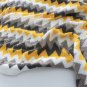 SOGA 220cm Yellow Zigzag Striped Throw Blanket Wave Knitted Woven Cover Couch Bed Sofa Home Decor