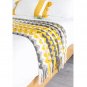 SOGA 220cm Yellow Zigzag Striped Throw Blanket Wave Knitted Woven Cover Couch Bed Sofa Home Decor