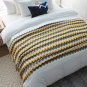 SOGA 170cm Yellow Zigzag Striped Throw Blanket Wave Knitted Woven Cover Couch Bed Sofa Home Decor