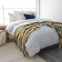 SOGA 170cm Yellow Zigzag Striped Throw Blanket Wave Knitted Woven Cover Couch Bed Sofa Home Decor