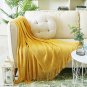 SOGA Yellow Knitted Throw Blanket Solid Warm Cozy Woven Cover Couch Bed Sofa Home Decor