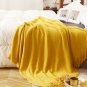 SOGA Yellow Knitted Throw Blanket Solid Warm Cozy Woven Cover Couch Bed Sofa Home Decor