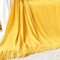 SOGA Yellow Knitted Throw Blanket Solid Warm Cozy Woven Cover Couch Bed Sofa Home Decor