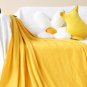 SOGA Yellow Knitted Throw Blanket Solid Warm Cozy Woven Cover Couch Bed Sofa Home Decor