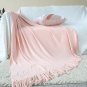 SOGA Pink Knitted Throw Blanket Solid Warm Cozy Woven Cover Couch Bed Sofa Home Decor