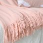 SOGA Pink Knitted Throw Blanket Solid Warm Cozy Woven Cover Couch Bed Sofa Home Decor