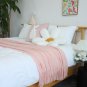 SOGA Pink Knitted Throw Blanket Solid Warm Cozy Woven Cover Couch Bed Sofa Home Decor