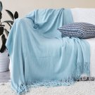SOGA Sky Blue Knitted Throw Blanket Solid Warm Cozy Woven Cover Couch Bed Sofa Home Decor SOGA Sky Blue Knitted Throw Blanket Solid Warm Cozy Woven Cover Couch Bed Sofa Home Decor