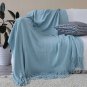 SOGA Sky Blue Knitted Throw Blanket Solid Warm Cozy Woven Cover Couch Bed Sofa Home Decor