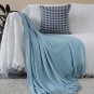 SOGA Sky Blue Knitted Throw Blanket Solid Warm Cozy Woven Cover Couch Bed Sofa Home Decor