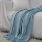 SOGA Sky Blue Knitted Throw Blanket Solid Warm Cozy Woven Cover Couch Bed Sofa Home Decor