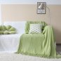 SOGA Green Knitted Throw Blanket Solid Warm Cozy Woven Cover Couch Bed Sofa Home Decor