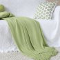 SOGA Green Knitted Throw Blanket Solid Warm Cozy Woven Cover Couch Bed Sofa Home Decor