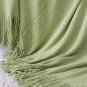 SOGA Green Knitted Throw Blanket Solid Warm Cozy Woven Cover Couch Bed Sofa Home Decor