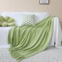 SOGA Green Knitted Throw Blanket Solid Warm Cozy Woven Cover Couch Bed Sofa Home Decor