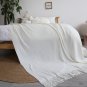SOGA White Knitted Throw Blanket Solid Warm Cozy Woven Cover Couch Bed Sofa Home Decor