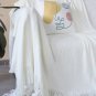 SOGA White Knitted Throw Blanket Solid Warm Cozy Woven Cover Couch Bed Sofa Home Decor