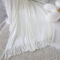SOGA White Knitted Throw Blanket Solid Warm Cozy Woven Cover Couch Bed Sofa Home Decor