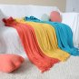 SOGA Orange Knitted Throw Blanket Solid Warm Cozy Woven Cover Couch Bed Sofa Home Decor