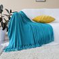 SOGA Blue Knitted Throw Blanket Solid Warm Cozy Woven Cover Couch Bed Sofa Home Decor