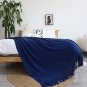 SOGA Royal Blue Knitted Throw Blanket Solid Warm Cozy Woven Cover Couch Bed Sofa Home Decor
