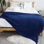 SOGA Royal Blue Knitted Throw Blanket Solid Warm Cozy Woven Cover Couch Bed Sofa Home Decor