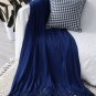 SOGA Royal Blue Knitted Throw Blanket Solid Warm Cozy Woven Cover Couch Bed Sofa Home Decor