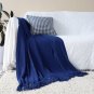 SOGA Royal Blue Knitted Throw Blanket Solid Warm Cozy Woven Cover Couch Bed Sofa Home Decor