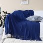 SOGA Royal Blue Knitted Throw Blanket Solid Warm Cozy Woven Cover Couch Bed Sofa Home Decor