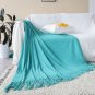 SOGA Teal Knitted Throw Blanket Solid Warm Cozy Woven Cover Couch Bed Sofa Home Decor