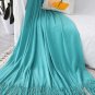 SOGA Teal Knitted Throw Blanket Solid Warm Cozy Woven Cover Couch Bed Sofa Home Decor