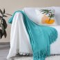SOGA Teal Knitted Throw Blanket Solid Warm Cozy Woven Cover Couch Bed Sofa Home Decor