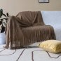 SOGA Coffee Knitted Throw Blanket Solid Warm Cozy Woven Cover Couch Bed Sofa Home Decor