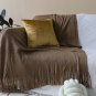 SOGA Coffee Knitted Throw Blanket Solid Warm Cozy Woven Cover Couch Bed Sofa Home Decor
