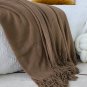 SOGA Coffee Knitted Throw Blanket Solid Warm Cozy Woven Cover Couch Bed Sofa Home Decor
